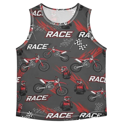J JOYSAY Motorcycle Race Red Boys Tank Top Sleeveless Muscle Shirts Quick Dry Sport Workout Active Kids T-Shirts 3-15T