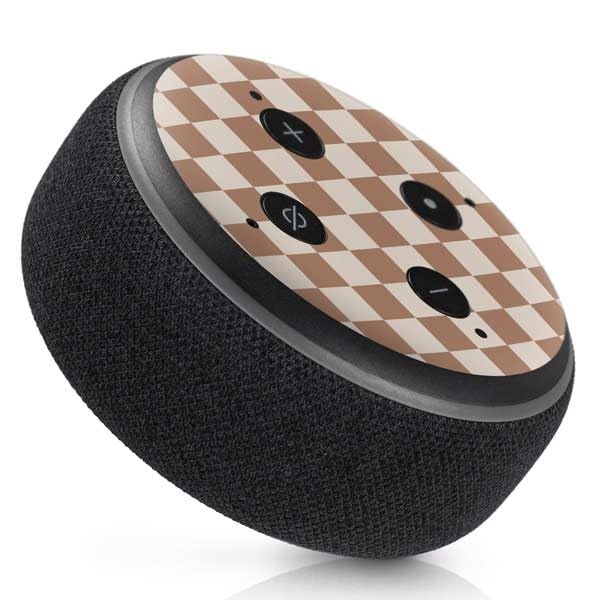 Skinit Decal Audio Skin Compatible with Amazon Echo Dot 3 - Officially Licensed Neutral Checkered Design