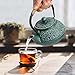 Sotya Cast Iron Teapot, 40oz/1200ml Japanese Tetsubin Tea Pot with Infuser for Loose Leaf and Tea Bags, Tea Kettle Coated with Enameled Interior for Stove Top, Dark Green