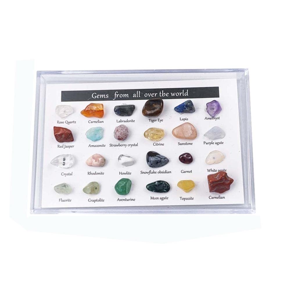CeFurisy Christmas Advent Calendar 24 Pcs Christmas Ore Toys Natural Crystal Agate Stone Rocks Mineral Toys Gift for Kids