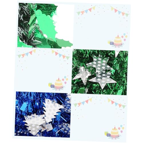 BCOATH Shiny Metalic Christmas Tree Tinsel Cones 5pcs Mini Desktop Tree Models for Party Decorations with Pendants