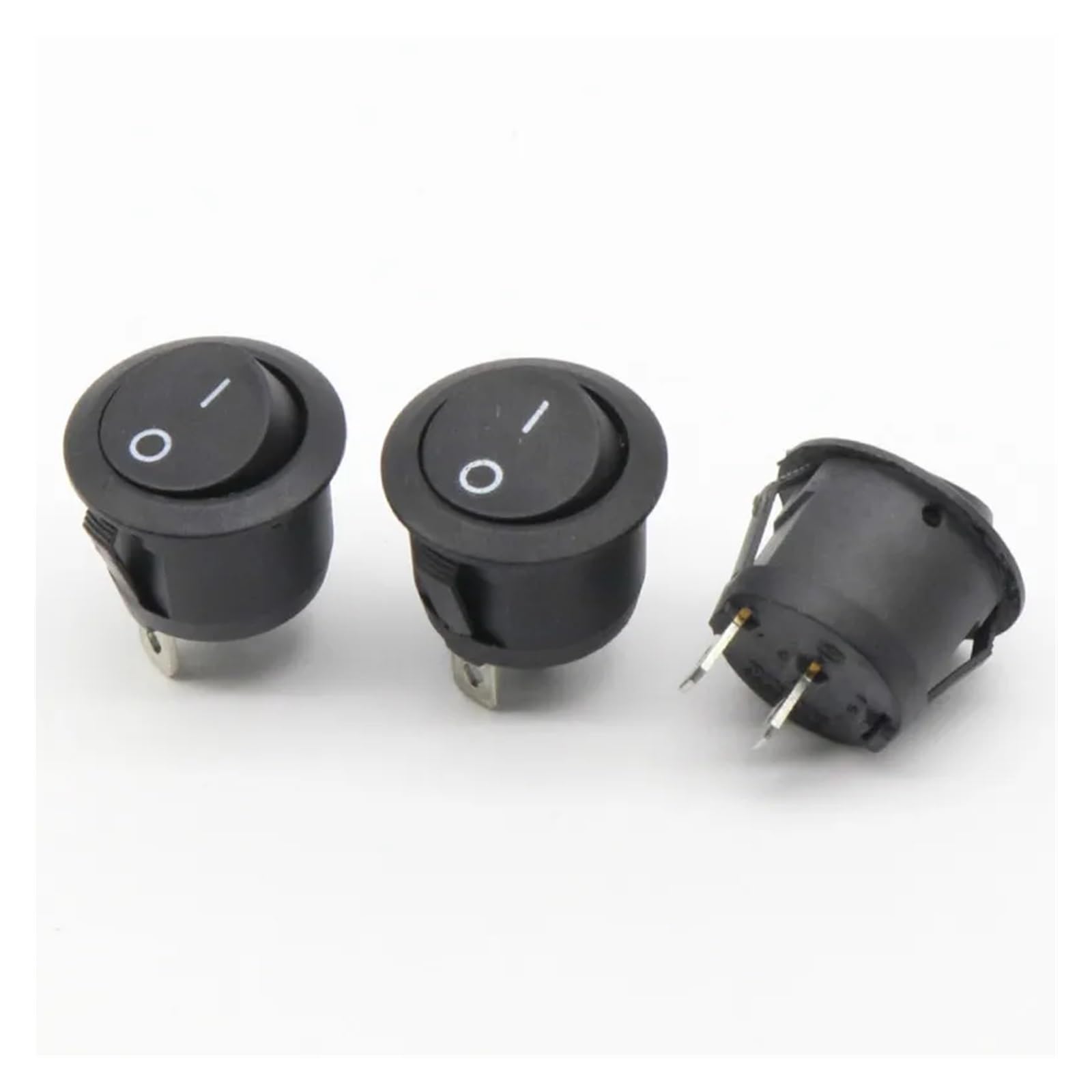 LKHRIPMA 10Pcs AC 6A 10A 250V On Off Snap in SPST Round Boat Rocker Switch Black