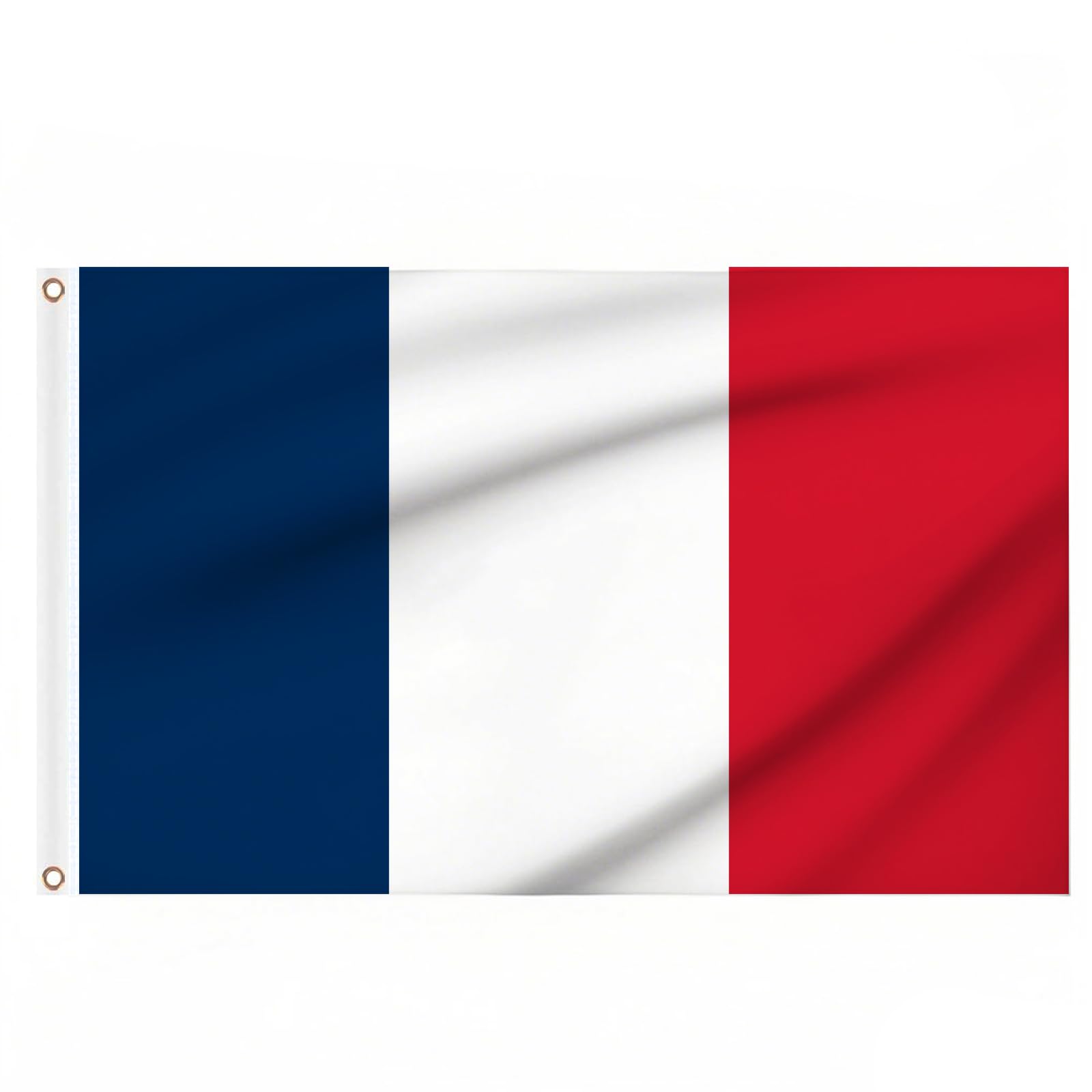 2PCS French Flag 5ft x 3ft, Large France Flags with Brass Eyelets for Football Games Sports Events Party Outdoor Decorations