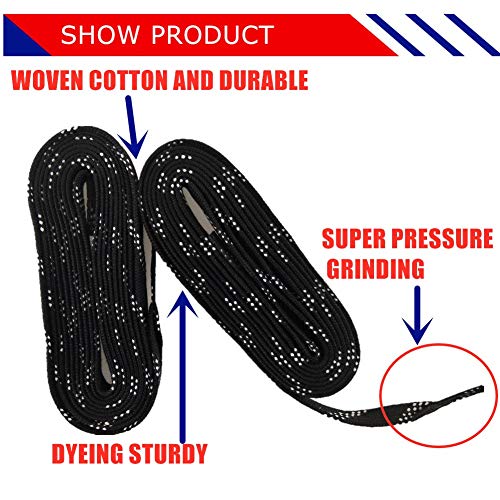 image for Adarowigen MEZUT Hockey Skate Laces Waxed and 1 Tightener,Heavy Duty f