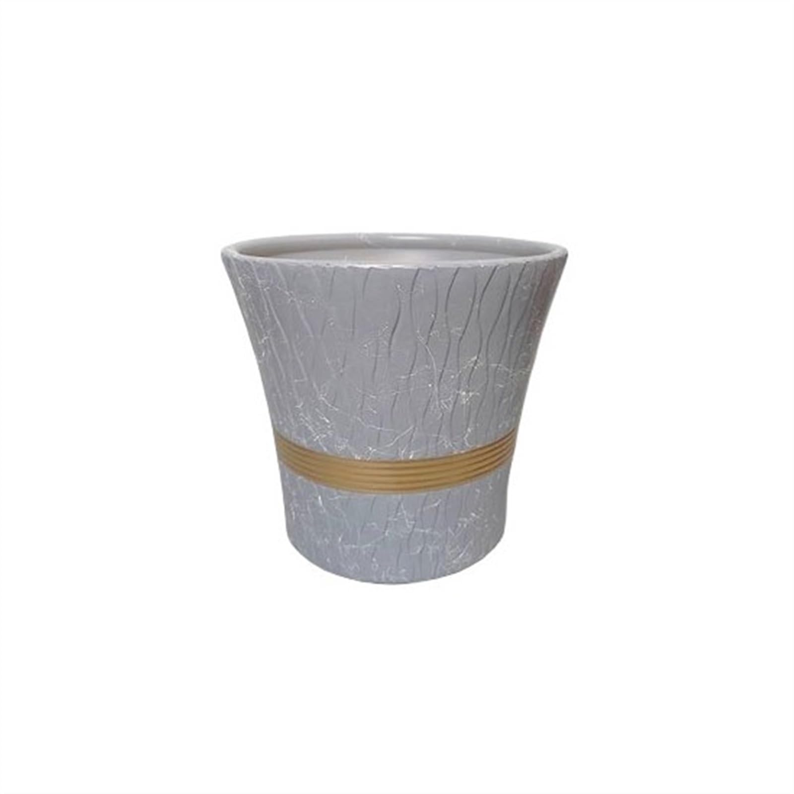 Grand pot de fleurs en céramique d'art grand calibre Grigio d'exception pour grande plante