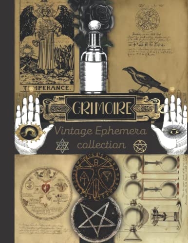 Grimoire Vintage Ephemera Collection: Over 200 Images Of Alchemy Kit, Witchy Spell, Book Of Shadow, Labels, Postcards For Junk Journaling, ... Collages, Card Making & Mixed Media. #TOP6