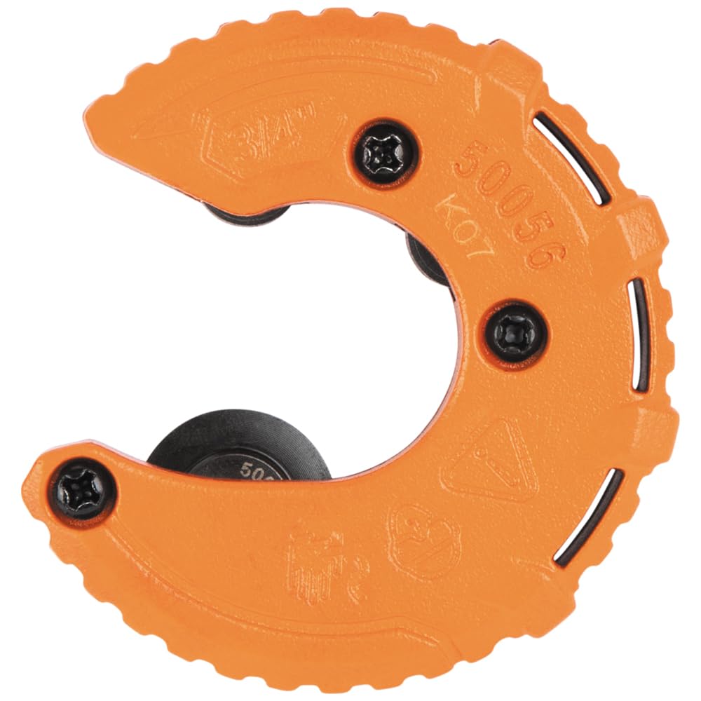 Klein Tools 50056 Coupe-tube en cuivre style C, capacité de coupe de 3/4", ultra compact pour les espaces restreints, rouleaux rotatifs libres