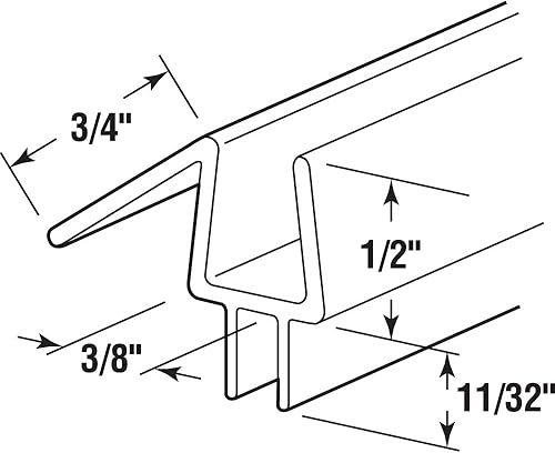 Miniatura 3 de Prime-Line M 6258 Junta inferior de la puerta de la ducha sin marco  detiene fugas de ducha y crea una barrera de agua 38 pulgadas x 36 pulgadas
