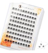 Natural Wispy Eyelash Clusters, 12mm C-Curl Individual Lash Extensions Ultra Soft & Feathery Natu...