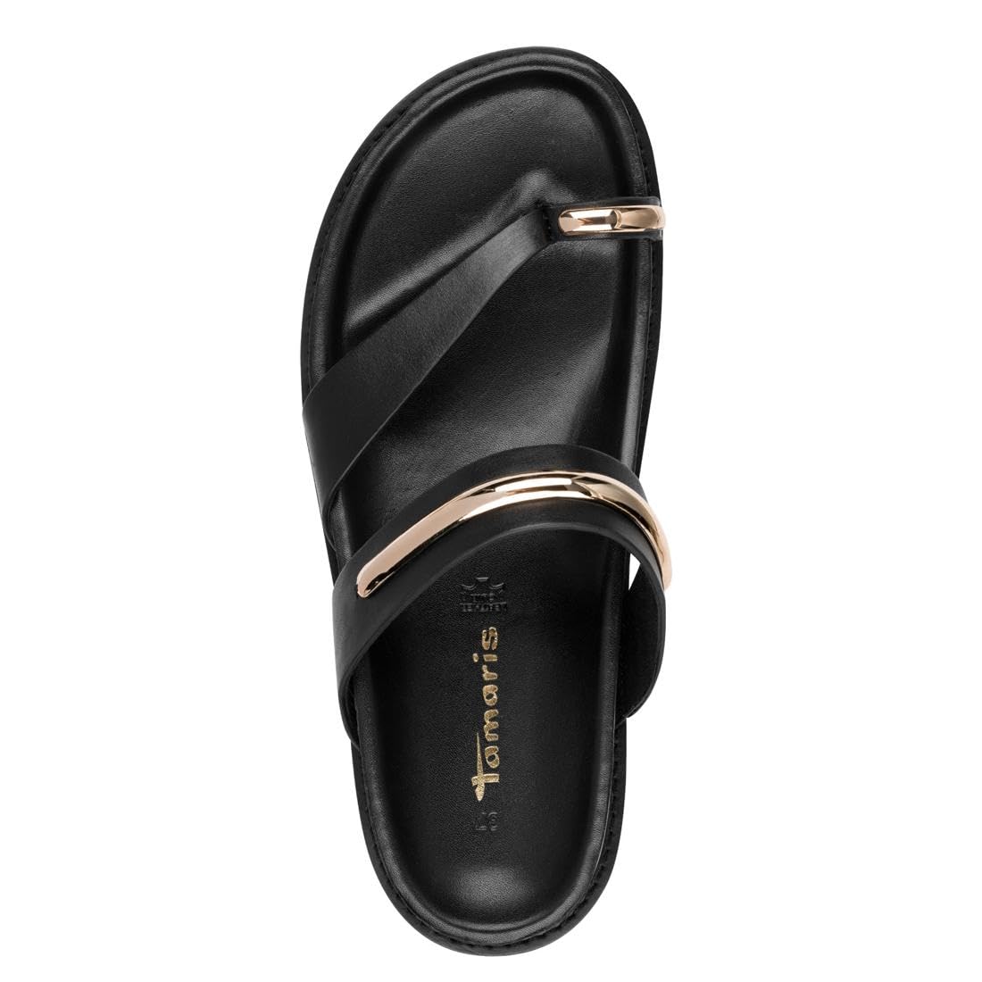 Tamaris Damen Fußbett Pantolette Leder flach