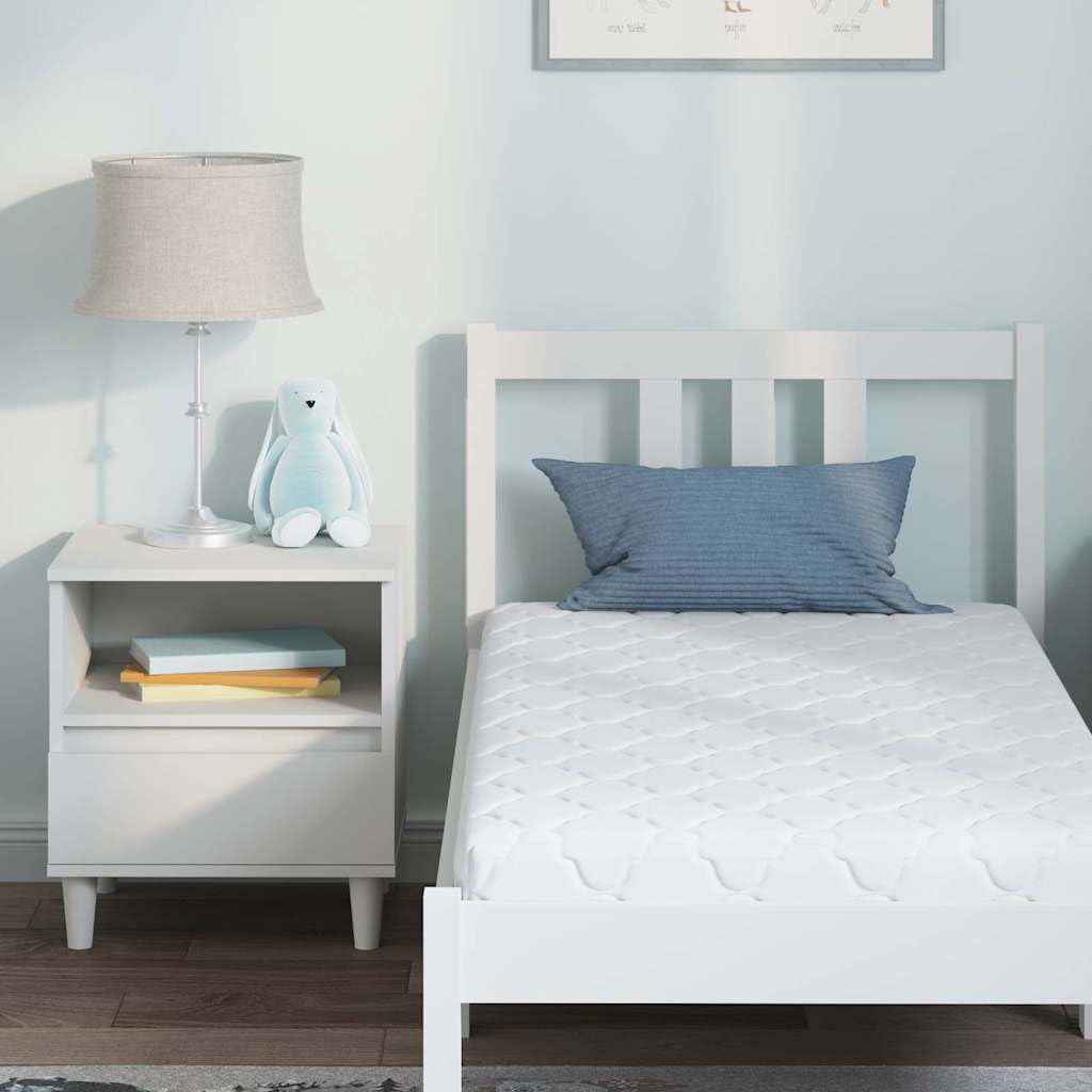 Materac 70 x 140 cm, biały, żakardowy materiał z warstwą kokosa, podkładka do spania z pianki PU, oddychająca i średnio twarda, do sypialni, nakładka na łóżko, kompatybilna ze stelażem i ramą