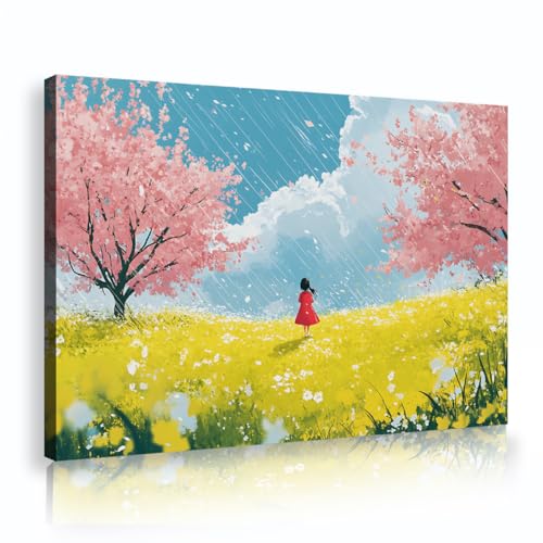 Toile art mural cerisier pour illuminer un salon trop sombre