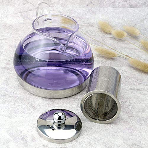 TOYO HOFU Tetera a Prueba de Calor del Vidrio de Borosilicate del Vidrio Claro Alto con el Infuser, Olla de la Olla de… - Imagen 7