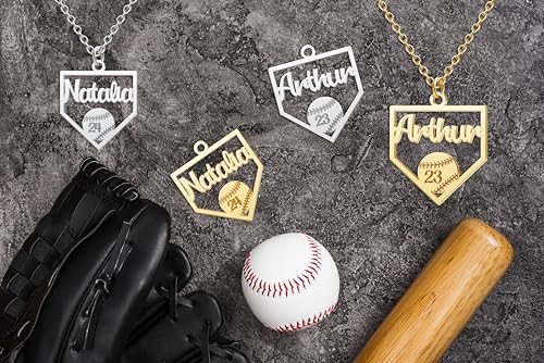 Pugster Custom Baseball Necklace - Personalized Home Plate Custom Softball Gifts for Baseball Mom2