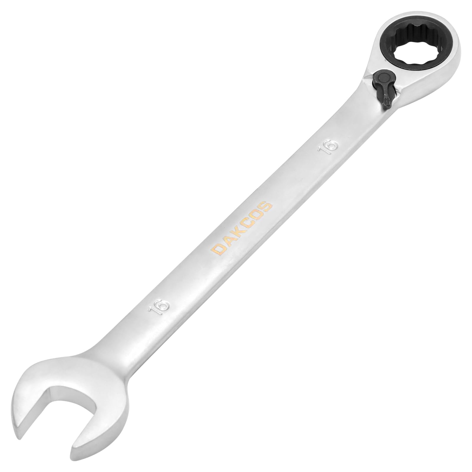 DAKCOS 16mm Ratchet Spanner Fixed Head Reversible Combination Wrench CR-V