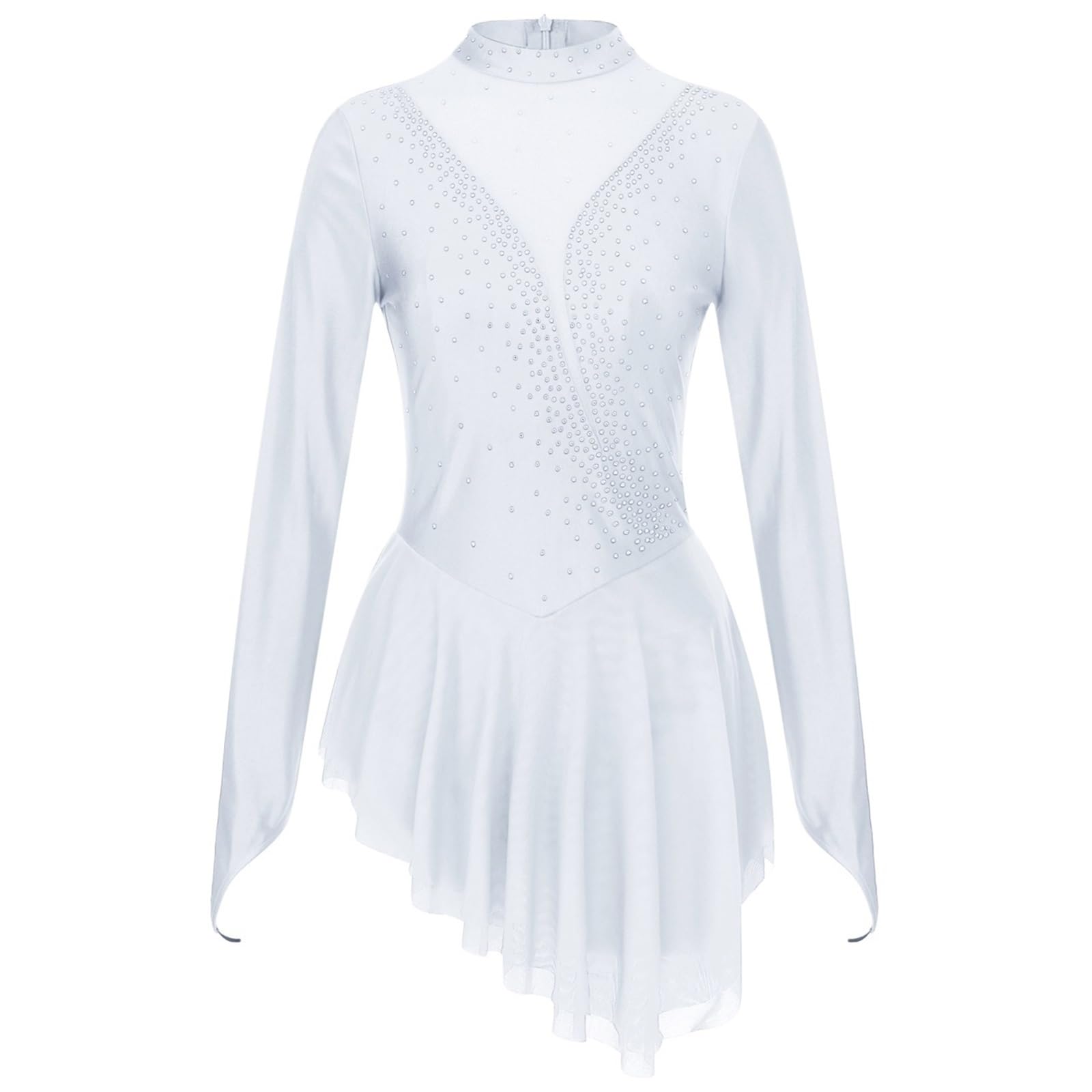 Body da ginnastica for balletto donna, body a maniche lunghe for, elegante abbigliamento ballo for con rete per Danza