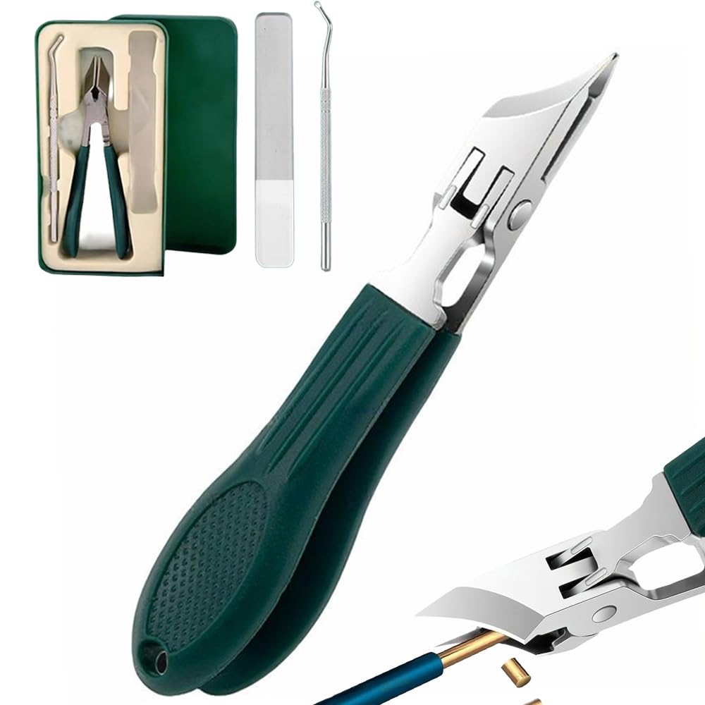 Wide Jaw Opening Anti-Splash Slanted Nail Clipper, Ultra Sharp Heavy Duty Stainless Steel Eagle Beak Beveled Nail Clippers for Ingrown Toenail