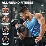 Dripex Hanteln, 11kg/24.5kg Verstellbare Kurzhantel mit Anti-Rutsch Griff, Einstellbaren Hantelscheiben und Ablageschale, Fitness Hantel Einzeln oder Ein Paar – Bild 5