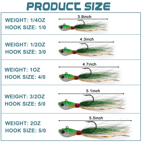 Bucktail Jigs Saltwater Fishing Lures - Image 3