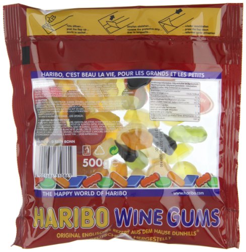 Haribo Wine Gums in Resealable Bag