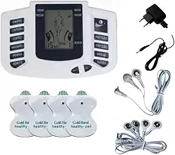 Aparelho Eletroestimulador Choque Dor Muscular Digital Tela LCD Portátil TENS com 8 Modos, Display LCD, controle de intensidade – Fisioterapia e Estimulação Nervosa
