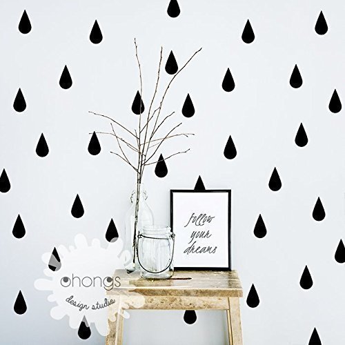 Raindrop Wall Decal / 60 Raindrop Wall Sticker/Gold Wall Decal/Pattern Wall decal/Nursery decal/Office Decal/Kitchen Decal/gift
