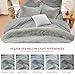 Sasttie 3-Piece Fluffy Duvet Cover Queen, Ultra Soft Faux Fur and Velvet Light Grey Comforter Cover, Luxury Fuzzy Bedding Sets for Winter Bed, Includes 1 Duvet Cover and 2 Pillowcases, No Comforter