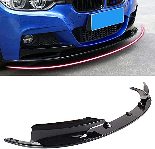 Lame Pare Choc Avant Pare Choc Avant Spoiler de Lèvre Cache Pare Choc,pour BMW F30 Série 3 Style M 2012-2018, Noir Brillant Cover