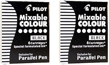 Pilot Set of 2 Black Parallel Pen Ink Cartridges