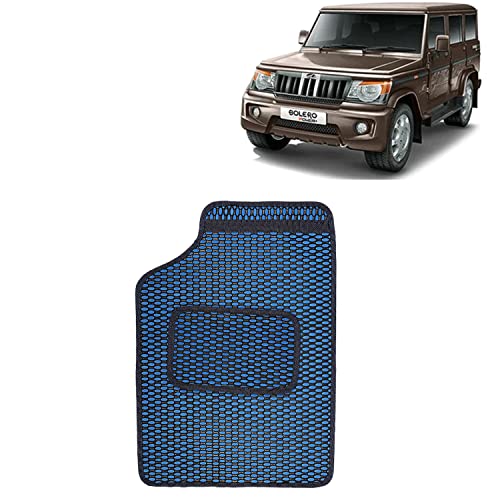 Image of Kingsway Dotted Design Car Floor Foot Mats Universal Fit for Mahindra Bolero, Model Year : 2020 Onwards, Water and Dustproof, Color Blue, Set of 5 Pieces