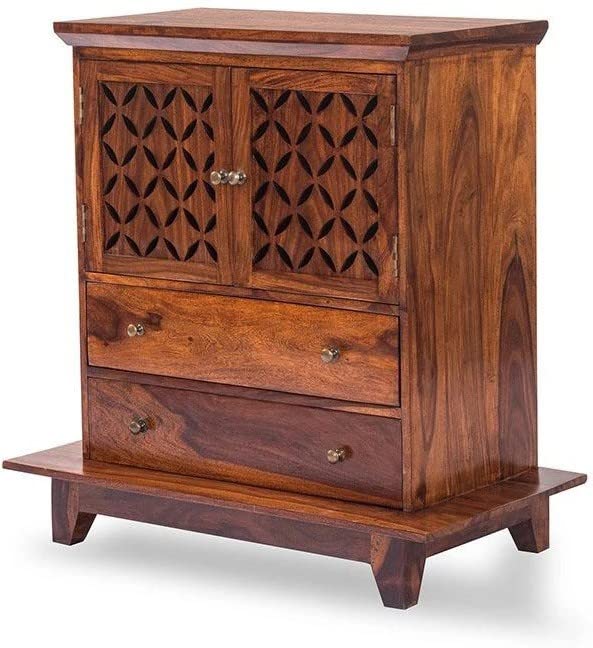 WoodMarwar Sheesham Wood Pooja Mandir for Home Solid Wooden Temple