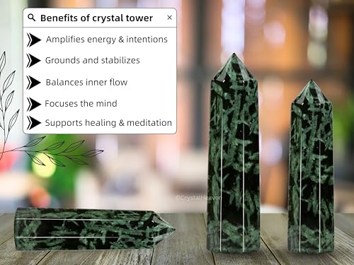 Image of Crystal Heaven Flower Stone Crystal Tower Obelisk Point For Chakra, Healing And Balancing - Aaa Grade Original Certified Gemstone Agate For Reiki Meditation Yoga Spiritual (3-4 Inches)