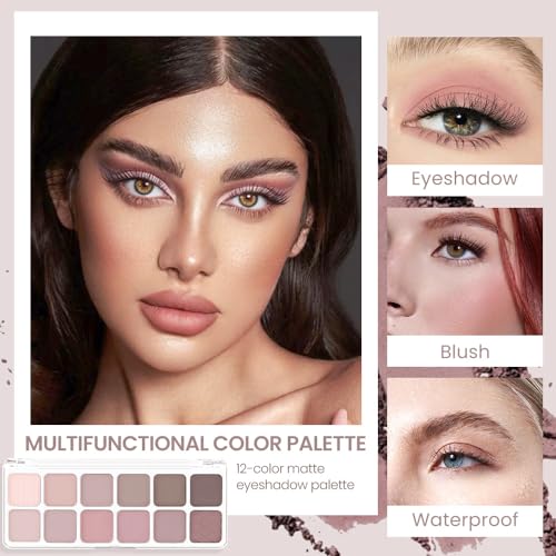 AMY'S DIARY 12Color Light Pink Purple Eyeshadow Palette, Long-Lasting, and Highly Pigmented. Elevate Your Eye Makeup– Unleash Your Unique Style (08#) - Image 4