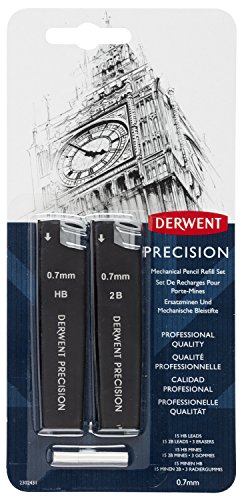 Image of Derwent Battery Operated Eraser With 8 Replacement Erasers Precision Mechanical Pencil 0.7Mm Refill Set