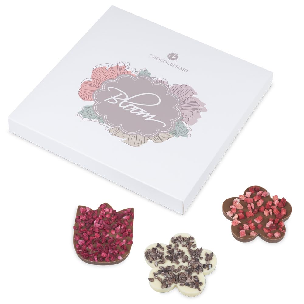 Bloom Chocolate Flowers 6 | Czekoladowe kwiatki | kwiaty z czekolady z dodatkami | czekolada mleczna | czekolada deserowa | czekolada biała | prezent | upominek | kobieta | dzień Mamy | dzień Kobiet | słodycze | kwiatki