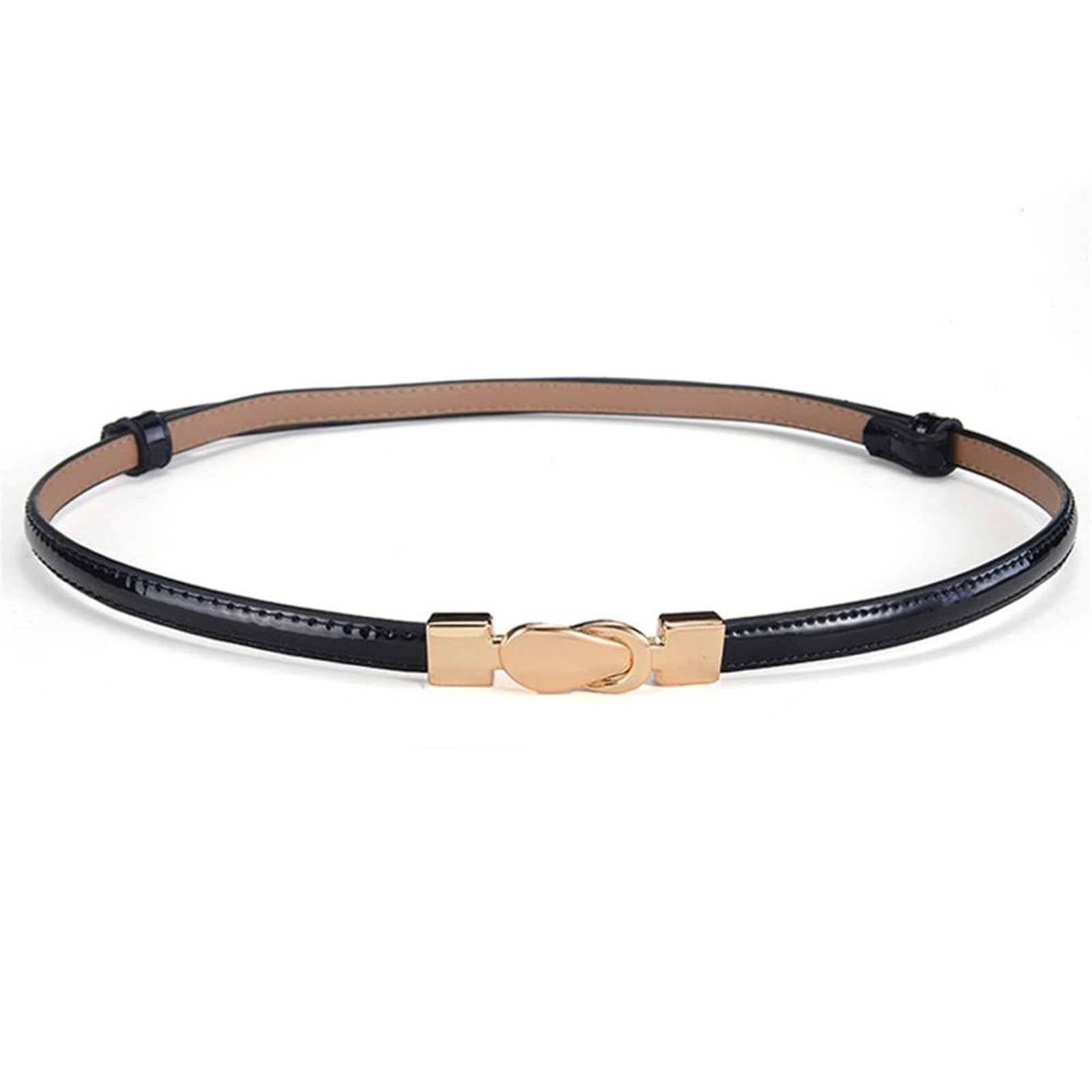 Cinturón de las Mujeres Cinturones con hebilla de aleación con gancho decorativo for mujer, cinturón de cuero de vaca de ocio a la moda, Color caramelo, 100cm de longitud Para las Señoras de las Mucha