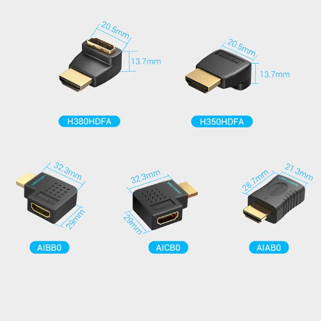 WolFum Adaptador HDMI 270 90 grados ángulo recto HDMI macho a HDMI hembra convertidor para PS4 HDTV cable HDMI 4K HDMI 2.0 extensor (tamaño: E)