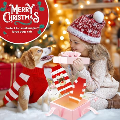 Hundepullover Weihnachten Hund Rollkragenpullover Weihnachten Muster Strickwaren warme Haustier Pullover, Winter Hund Mantel, Pullover Pet-Kostüm für Hundepullover klein mittelgroße Hunde (M, A)