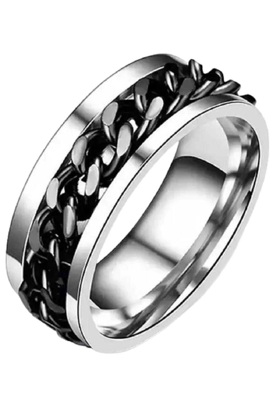 DF Store Stainess Steel Combo Pack of Fidget Spinner Ring for Mens and Boys (Black-Silver) (Multi, 20) (B0CWFDG8YY) Amazon Price History, Amazon Price Tracker