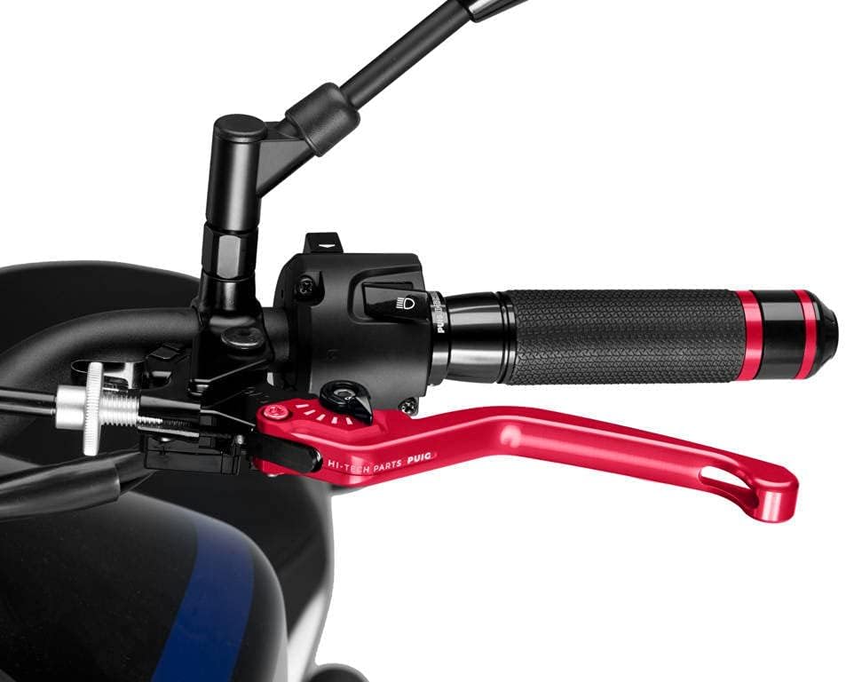 Puig 220RN Red Non-Foldable Clutch Lever with Black Selector