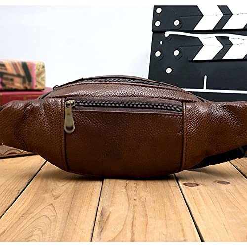 GyLazhuziz Pochete YB Pochete masculina de couro legítimo pochete grande capacidade vários bolsos bo