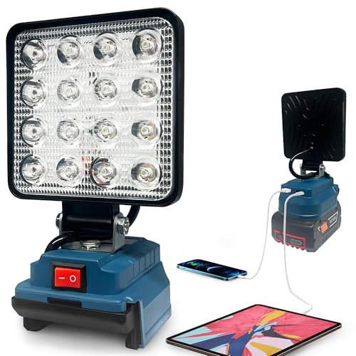 L1NXIXI Lámpara LED con batería para Bosch 18 V, 48 W, 4800 lm, foco LED con USB + tipo C (sin batería)
