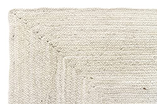 Miniatura 3 de Hamid-Alfombra Yute Alhambra Color Marfil, Alfombra 100 Fibra De Yute, Tejida A Mano, Alfombra De Salón, Pasillo, Dormitorio, 230x160cm
