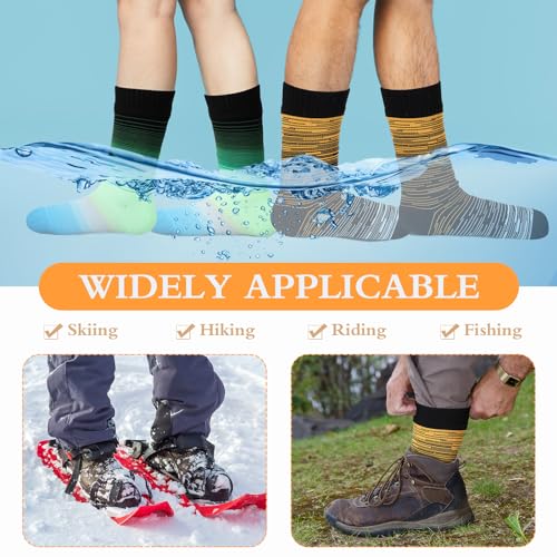 Image of Jeyiour 2 Pairs Waterproof Socks Unisex Waterproof Breathable Outdoor Skiing Hiking Wading Fishing Socks for Men Women