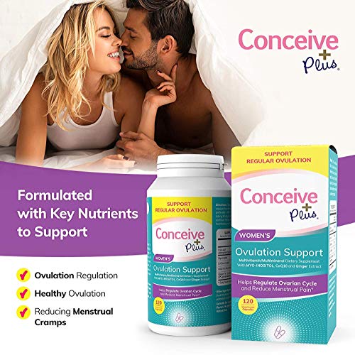 Conceive Plus Ovulation Bundle, Womens Fertility Supplement Prenatal Vitamins and Ovulation PCOS Support Capsules