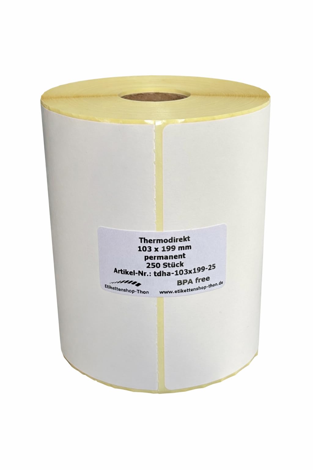 Versandetiketten 103 x 199 mm DHL, DPD, GLS, UPS I 250 Stück je Rolle I 103x199 mm Thermoetiketten I Thermodirekt permanent haftend I Paketaufkleber 25mm Hülse (3000)
