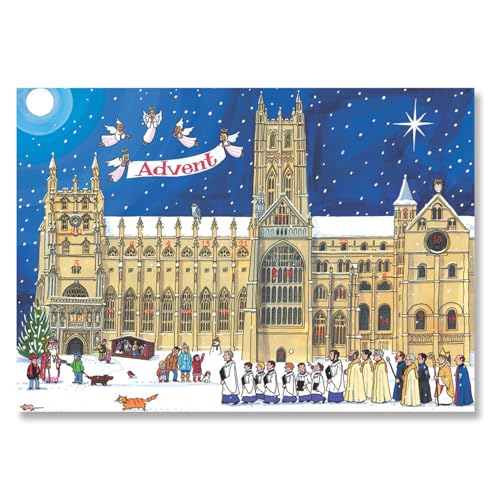 Traditional Advent Calendar - Alison Gardiner Cathedral Design - Paper Holiday Countdown Calendar - Large 11.7x16.5 inches