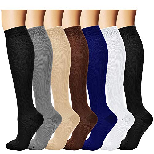 BLUEMAPLE Compression Socks for Women and Men, Best for Running, Athletic Sports, Crossfit, Flight Travel,...