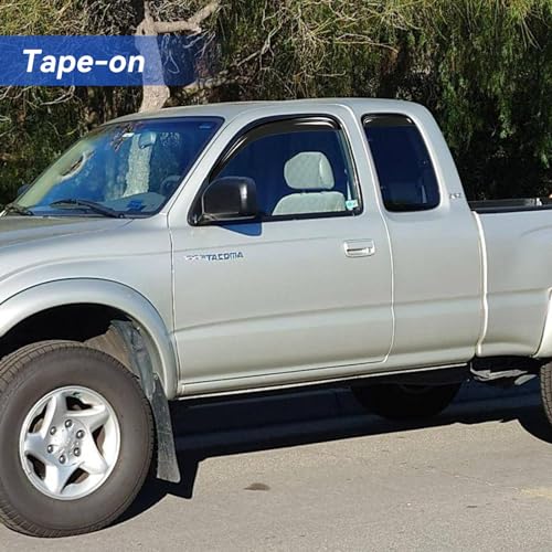 Image of Window Visors Rain Guards Shield for 1995-2004 Toyota Tacoma Access Cab, Out-Channel Window Vent Wind Deflectors Visors Shades for 95-04 Tacoma Extended Cab