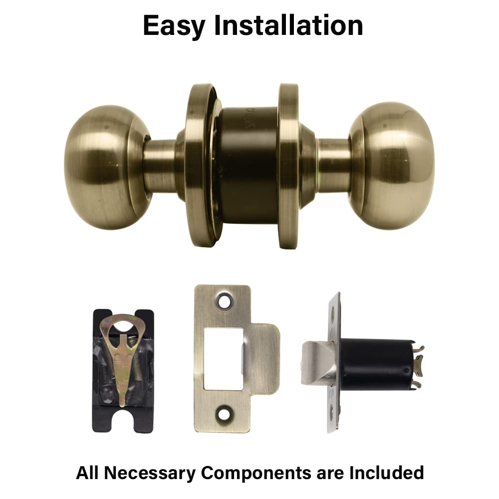 VOLO Main Door Knob with Key Lock – Entry Door Handle for Main Gate/Bedroom/Exterior Use, Secure Locking Handle (Black) 2
